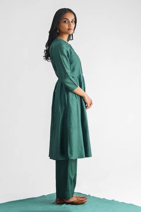 Buy Mushio Green Chanderi , Cotton, Mishika Embroidered Anarkali And Pant Set Online at Aza Fashions Buy_Mushio_Green Chanderi , Cotton, Mishika Embroidered Anarkali And Pant Set _Online_at_Aza_Fashions