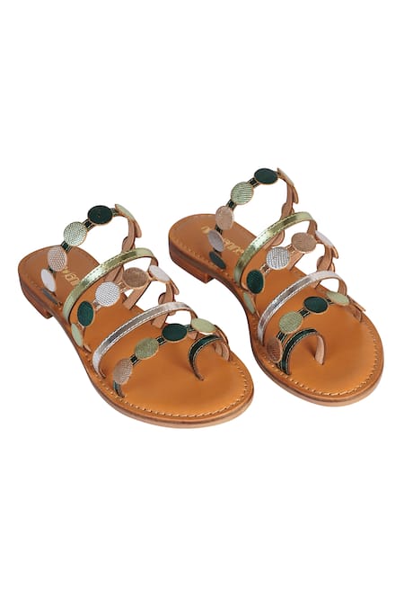 Nine By Janine Green Lace Strap Holo Sandals Online at Aza Fashions Nine By Janine_Green Lace Strap Holo Sandals _Online_at_Aza_Fashions