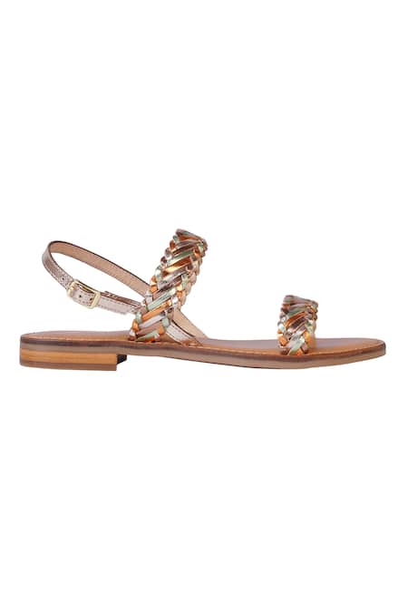 Buy Nine By Janine Green Lace Strap Junnie Metallic Sandals Online at Aza Fashions Buy_Nine By Janine_Green Lace Strap Junnie Metallic Sandals _Online_at_Aza_Fashions