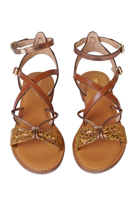 Nine By Janine Brown Criss-Cross Strap Sandals 