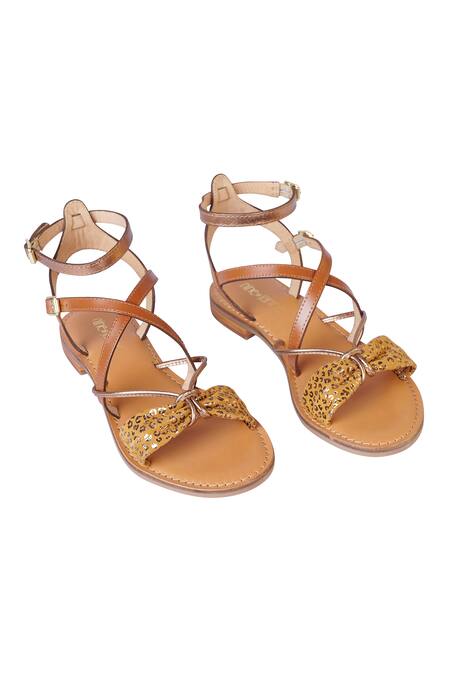 Nine By Janine_Brown Criss-cross Strap Sandals _Online_at_Aza_Fashions