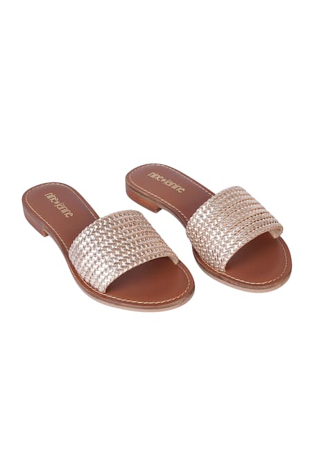 Nine By Janine Gold Braided Strap Mea Sandals Online at Aza Fashions Nine By Janine_Gold Braided Strap Mea Sandals _Online_at_Aza_Fashions
