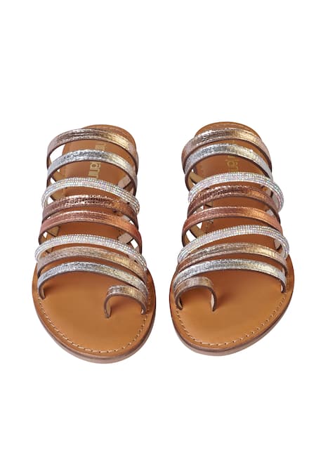 Nine By Janine Ophellia Contrast Strap Sandals 