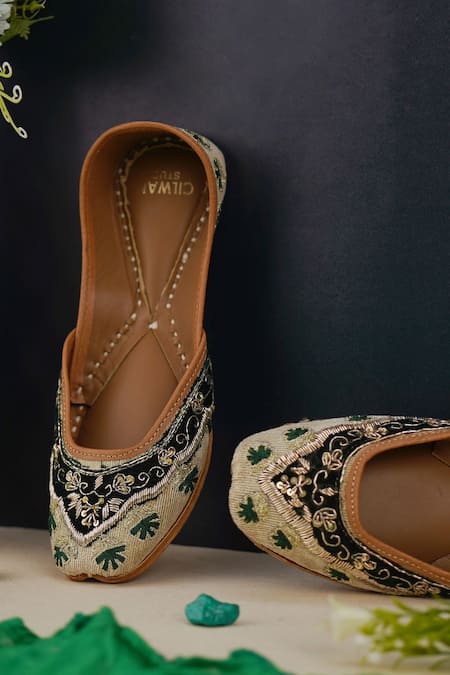 Cilwana Studio Beads & Dabka Embroidered Juttis 