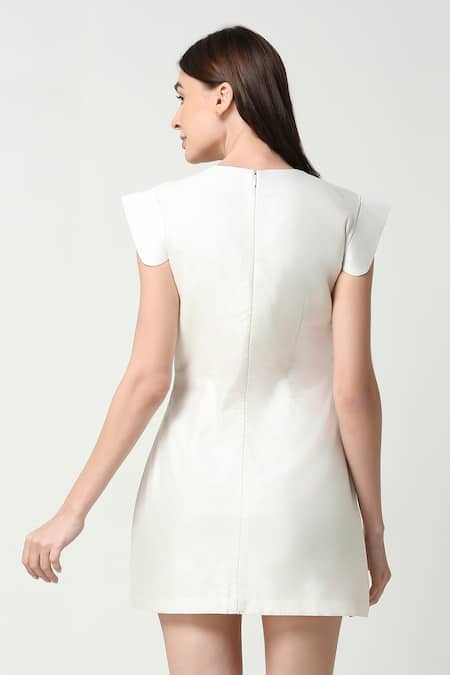 Shop Neha Gursahani Ivory Cotton Silk Embroidered Floral Round Short Dress at Aza Fashions Shop_Neha Gursahani_Ivory Cotton Silk Embroidered Floral Round Short Dress _at_Aza_Fashions