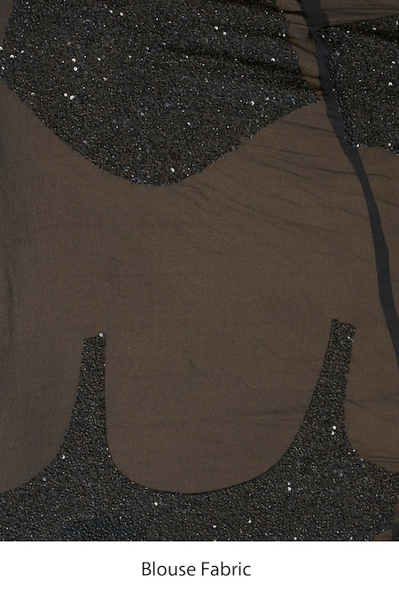 Buy Nakul Sen Black Silk, Chiffon Sequins Embroidered Saree With Unstitched Bouse Piece Buy_Nakul Sen_Black Silk, Chiffon Sequins Embroidered Saree With Unstitched Bouse Piece