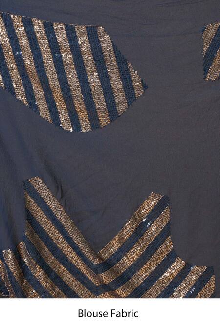 Nakul Sen Blue Silk, Chiffon Sequins, Embroidery Floral Saree With Unstitched Bouse Piece Online at Aza Fashions Nakul Sen_Blue Silk, Chiffon Sequins, Embroidery Floral Saree With Unstitched Bouse Piece _Online_at_Aza_Fashions