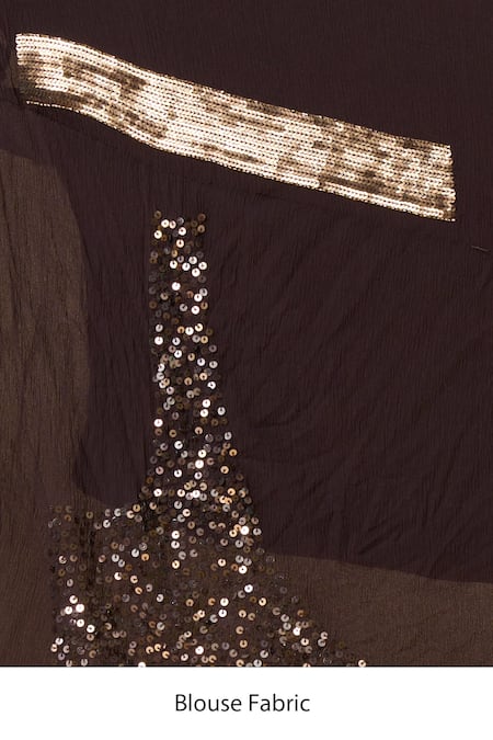 Nakul Sen Brown Silk, Chiffon Sequins Wave Saree With Unstitched Blouse Piece Online at Aza Fashions Nakul Sen_Brown Silk, Chiffon Sequins Wave Saree With Unstitched Blouse Piece _Online_at_Aza_Fashions