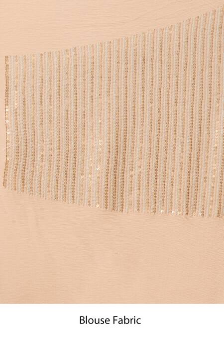 Buy Nakul Sen Beige Silk, Chiffon Sequins Striped Saree With Unstitched Blouse Piece Online at Aza Fashions Buy_Nakul Sen_Beige Silk, Chiffon Sequins Striped Saree With Unstitched Blouse Piece _Online_at_Aza_Fashions