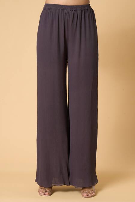 Nakul Sen Grey Silk, Chiffon Sequins Round Neck Geometric Kaftan And Palazzo Set Online at Aza Fashions Nakul Sen_Grey Silk, Chiffon Sequins Round Neck Geometric Kaftan And Palazzo Set _Online_at_Aza_Fashions