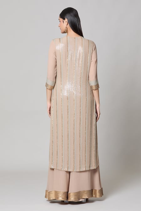Nakul Sen Sequined Straight Kurta Palazzo Set 
