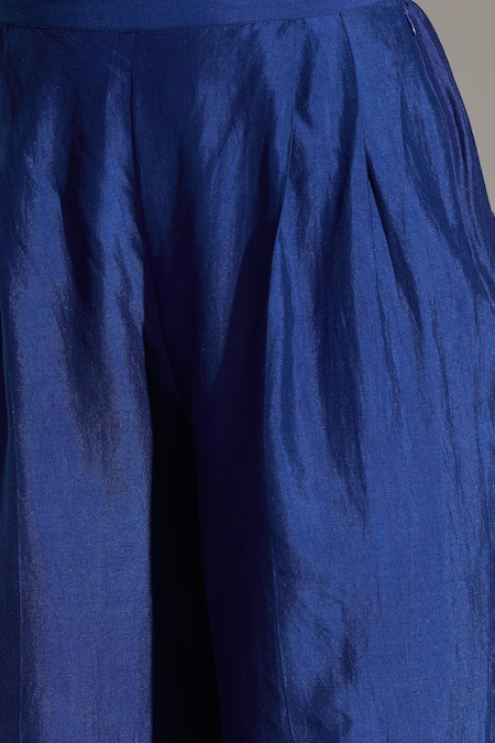 Buy_Jayanti Reddy_Blue Solid Palazzo Pant _Online_at_Aza_Fashions