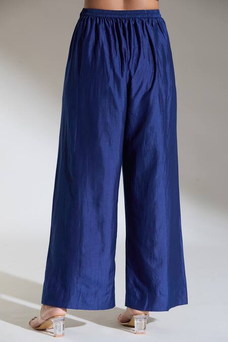 Jayanti Reddy_Blue Solid Palazzo Pant _at_Aza_Fashions