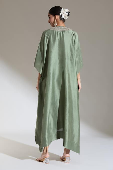 Jayanti Reddy Bird Embroidered Yoke Kaftan