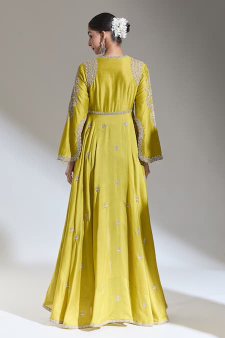 Jayanti Reddy Kashi Embroidered Front Slit Draped Anarkali