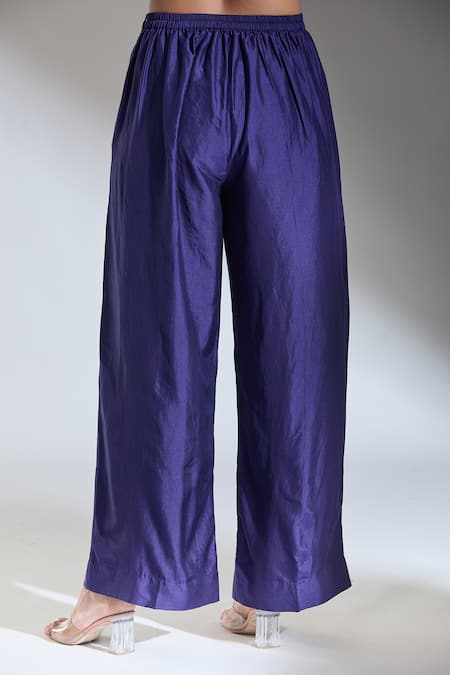 Jayanti Reddy_Purple Solid Plain Palazzo Pant _at_Aza_Fashions