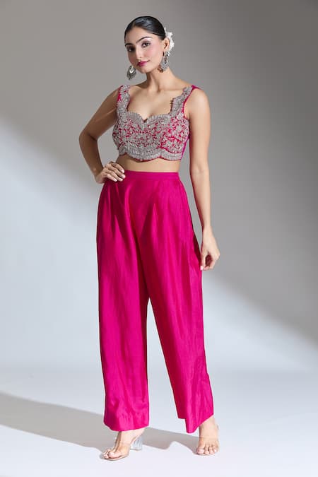 Jayanti Reddy Pink Solid Palazzo 