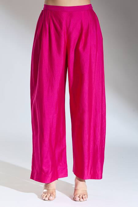 Shop Jayanti Reddy Pink Solid Palazzo Online at Aza Fashions Shop_Jayanti Reddy_Pink Solid Palazzo _Online_at_Aza_Fashions