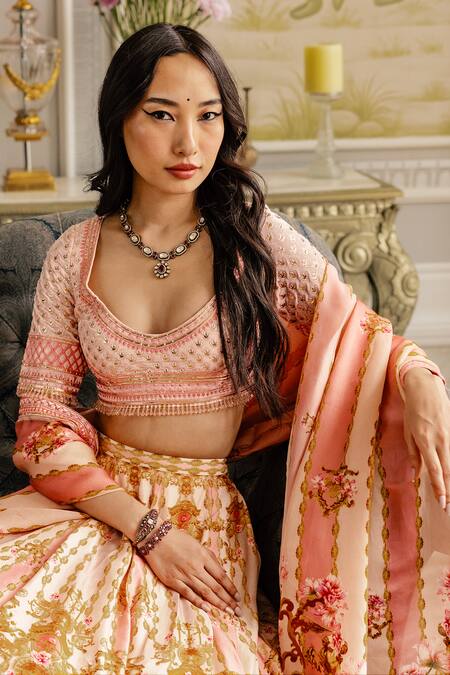 Falguni Shane Peacock_Gaia Printed Lehenga Set _Online_at_Aza_Fashions