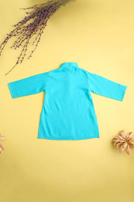 Buy_Cute Couture_Beige Rayon Embroidered Thread Asymmetric Bundi Jacket Set _Online_at_Aza_Fashions