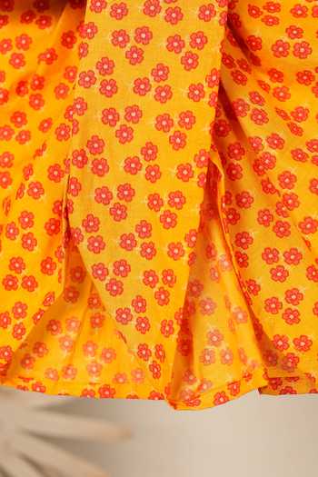 Cute Couture_Blue Rayon, Cotton Beads Camel Motif Embroidered Kurta And Dhoti Pant Set _at_Aza_Fashions