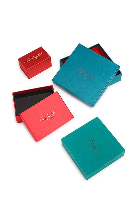 Ruby Raang Green Beads, Zari And Kundan Hand Embellished Choker Necklace Set at Aza Fashions Ruby Raang_Green Beads, Zari And Kundan Hand Embellished Choker Necklace Set _at_Aza_Fashions