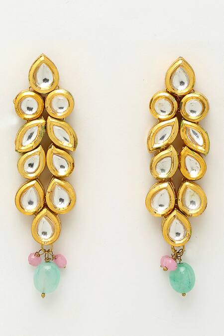 Shop Ruby Raang Gold Plated Beads, Diamonds And Kundan Embellished Choker Necklace Set Online at Aza Fashions Shop_Ruby Raang_Gold Plated Beads, Diamonds And Kundan Embellished Choker Necklace Set _Online_at_Aza_Fashions