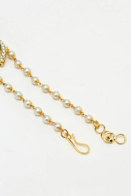 Buy Ruby Raang Gold Plated Pearls And Kundan Embellished Harness - Set Of 2 Buy_Ruby Raang_Gold Plated Pearls And Kundan Embellished Harness - Set Of 2