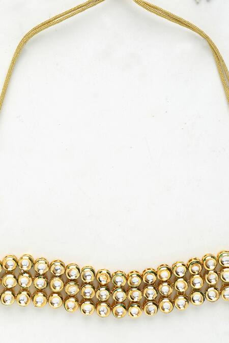 Buy Ruby Raang Gold Plated Kundan Embellished Choker Necklace Online at Aza Fashions Buy_Ruby Raang_Gold Plated Kundan Embellished Choker Necklace _Online_at_Aza_Fashions