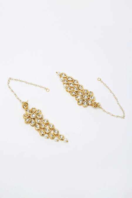 Shop Ruby Raang Gold Plated Pearls, Diamonds, Stones Kundan Necklace Set Online at Aza Fashions Shop_Ruby Raang_Gold Plated Pearls, Diamonds, Stones Kundan Necklace Set _Online_at_Aza_Fashions