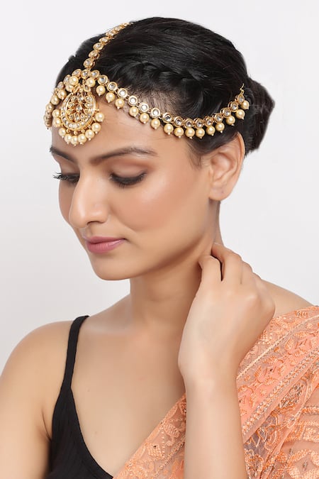 Ruby Raang Kundan Embellished Mathapatti 