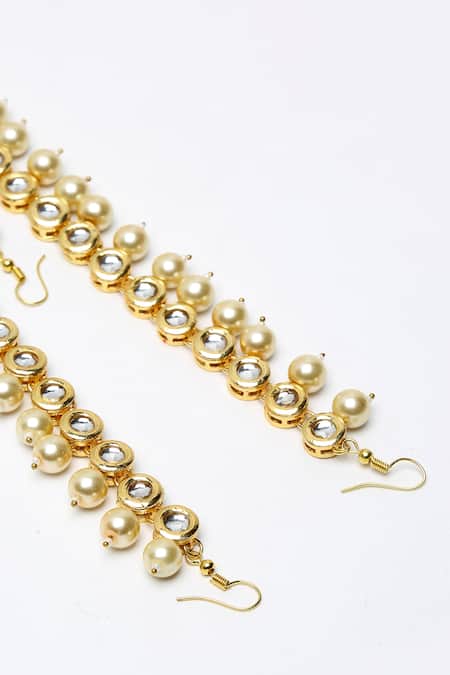 Ruby Raang Gold Plated Kundan Embellished Mathapatti at Aza Fashions Ruby Raang_Gold Plated Kundan Embellished Mathapatti _at_Aza_Fashions