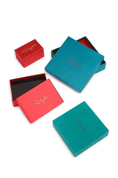 Ruby Raang Orange Beads Kundan Embellished Pendant Necklace Set at Aza Fashions Ruby Raang_Orange Beads Kundan Embellished Pendant Necklace Set _at_Aza_Fashions