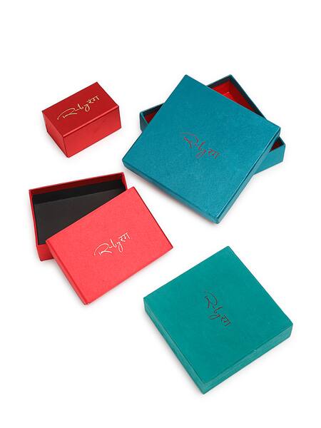 Ruby Raang_Gold Plated Imitation Diamonds Geometric Carved Choker Set _at_Aza_Fashions