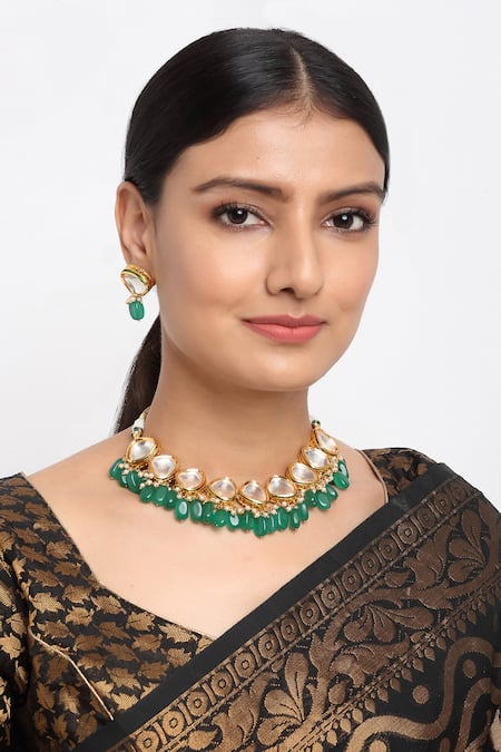 Ruby Raang Kundan Embellished Choker Set 