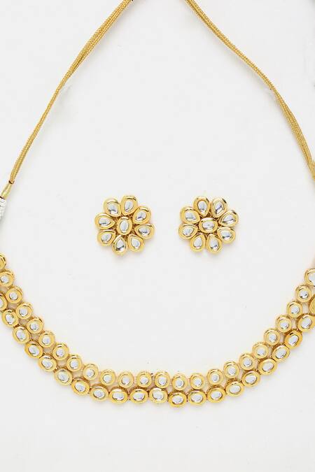 Ruby Raang Gold Plated Diamonds, Stones Kundan Embellished Choker Set Online at Aza Fashions Ruby Raang_Gold Plated Diamonds, Stones Kundan Embellished Choker Set _Online_at_Aza_Fashions