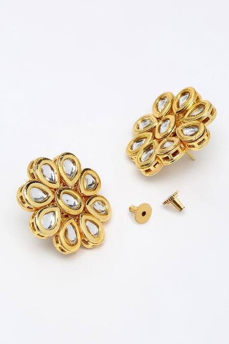 Shop Ruby Raang Gold Plated Diamonds, Stones Kundan Embellished Choker Set Online at Aza Fashions Shop_Ruby Raang_Gold Plated Diamonds, Stones Kundan Embellished Choker Set _Online_at_Aza_Fashions