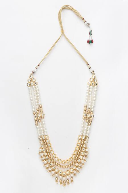 Ruby Raang Gold Plated Kundan Embellished Layered Necklace Online at Aza Fashions Ruby Raang_Gold Plated Kundan Embellished Layered Necklace _Online_at_Aza_Fashions