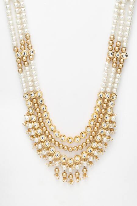 Buy Ruby Raang Gold Plated Kundan Embellished Layered Necklace Online at Aza Fashions Buy_Ruby Raang_Gold Plated Kundan Embellished Layered Necklace _Online_at_Aza_Fashions