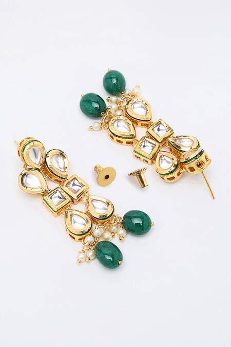 Shop Ruby Raang Gold Plated Stones, Diamonds Kundan Embellished Choker Set Online at Aza Fashions Shop_Ruby Raang_Gold Plated Stones, Diamonds Kundan Embellished Choker Set _Online_at_Aza_Fashions