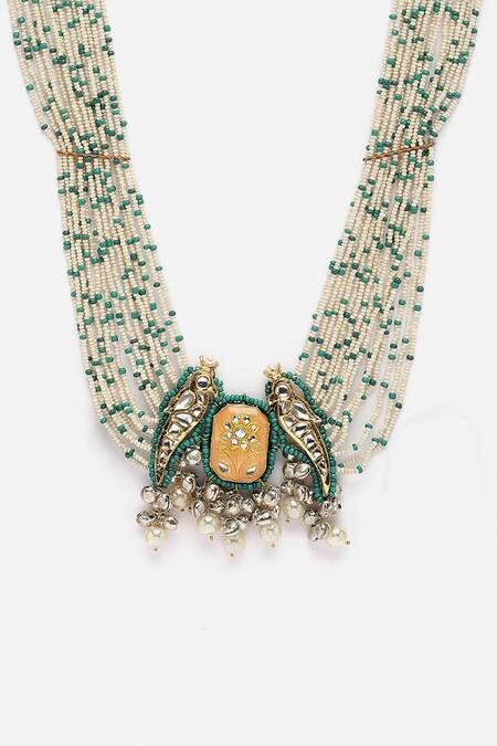 Buy Dugran By Dugristyle Green Bird Carved Necklace Online at Aza Fashions Buy_Dugran By Dugristyle_Green Bird Carved Necklace _Online_at_Aza_Fashions