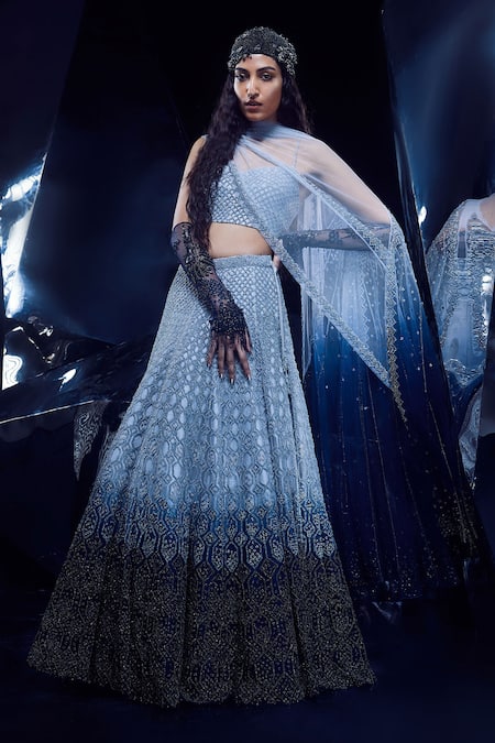 Rohit Gandhi + Rahul Khanna Elara Ombre Embellished Lehenga Set 