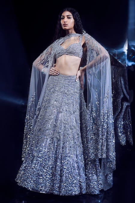 Rohit Gandhi + Rahul Khanna Charon Rhinestone Embellished Lehenga Set 