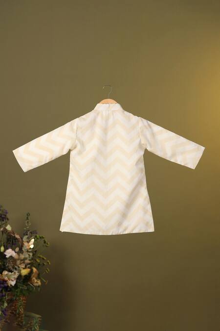 Buy Cute Couture Beige Cotton Embroidery Chevron Floral Kurta And Dhoti Set Buy_Cute Couture_Beige Cotton Embroidery Chevron Floral Kurta And Dhoti Set