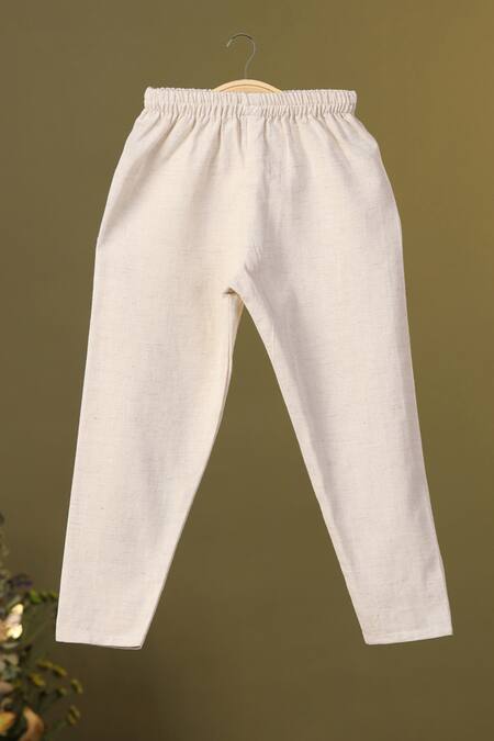 Buy_Cute Couture_Beige Cotton Embroidery Floral Jacket Kurta Set 