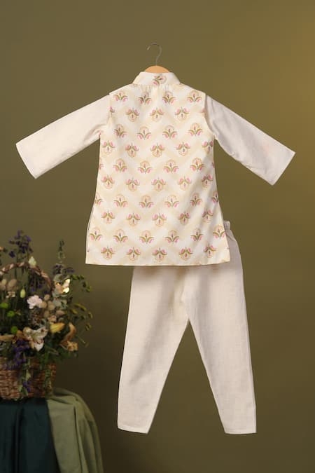 Cute Couture Floral Pattern Jacket Kurta Set 