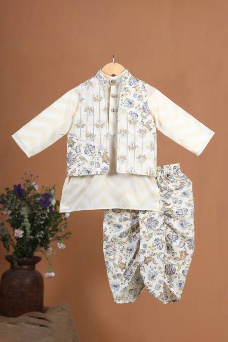 Cute Couture Blue Cotton Floral Print Jacket Dhoti Pant Set Online at Aza Fashions Cute Couture_Blue Cotton Floral Print Jacket Dhoti Pant Set _Online_at_Aza_Fashions