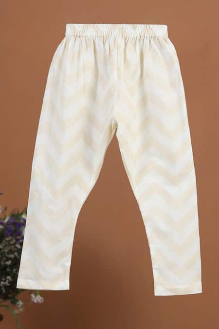 Shop Cute Couture Beige Cotton Embroidered Floral Applique Chevron Work Jacket Kurta Set Online at Aza Fashions Shop_Cute Couture_Beige Cotton Embroidered Floral Applique Chevron Work Jacket Kurta Set _Online_at_Aza_Fashions