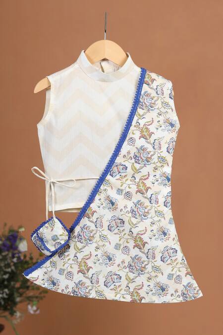 Buy Cute Couture Beige Cotton Printed Chevron Floral Cape Cowl Dhoti Pant Set Online at Aza Fashions Buy_Cute Couture_Beige Cotton Printed Chevron Floral Cape Cowl Dhoti Pant Set _Online_at_Aza_Fashions