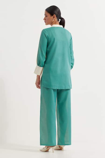 The Indian Cause Color Blocked Shirt & Pant Set 
